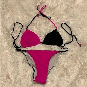 VS Pink and Black two piece swimsuit